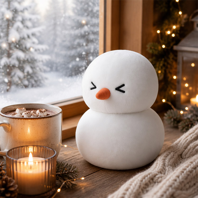 クリスマス雪だるまもちむすびぬいぐるみ