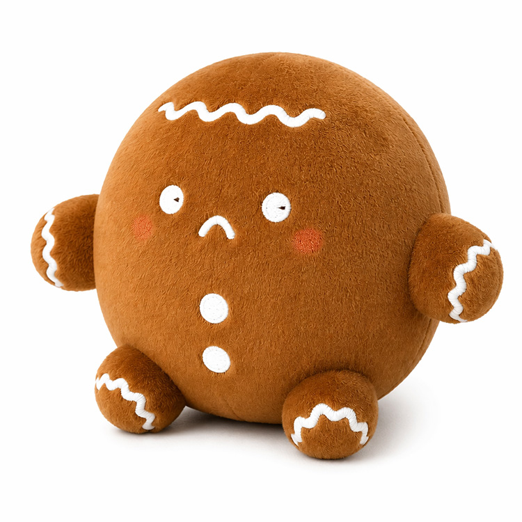 ぽっちゃりクリスマスジンジャーブレッドぬいぐるみ