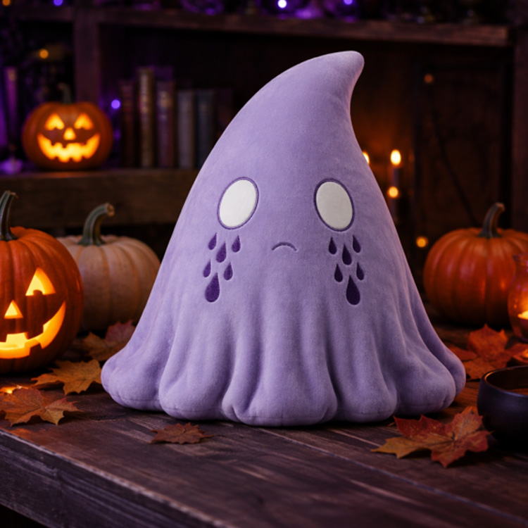 Purple Sad Spooky Ghost Stuffed Toy
