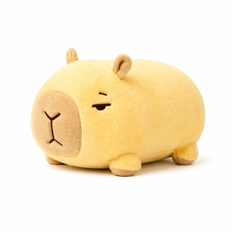 怠惰なレモンイエローのカピバラぬいぐるみ