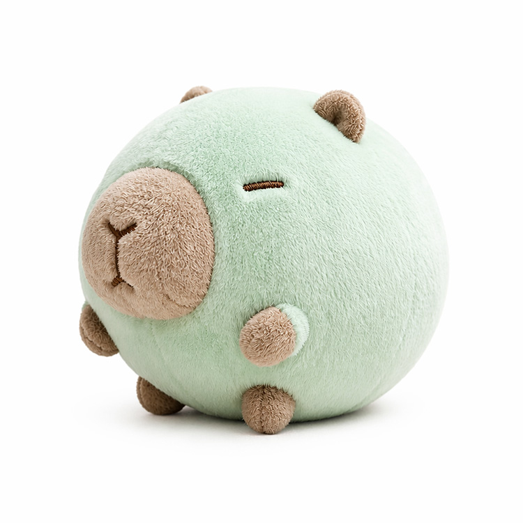 ミントグリーン ラウンド カピバラ ぬいぐるみ 抱き枕