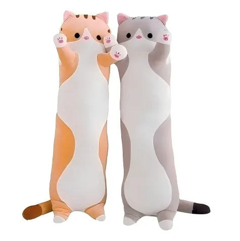未熟練の長い猫のぬいぐるみ枕